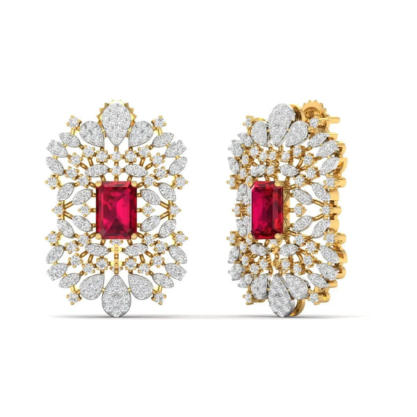 Rosé Crest Diamond Earrings