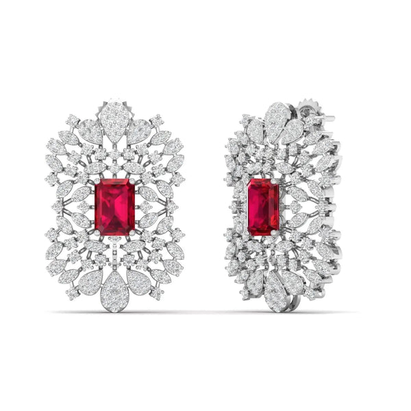 Rosé Crest Diamond Earrings