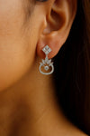 Rose Gold Diamond Leaf Drop Earrings
