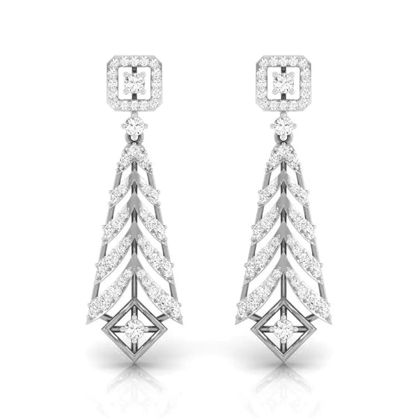 Round Cut Diamond Chandelier Earrings