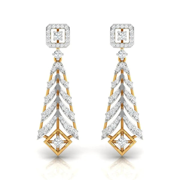 Round Cut Diamond Chandelier Earrings