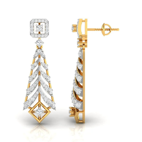 Round Cut Diamond Chandelier Earrings