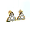 Round Cut Diamonds Elegant Triangle Shape Earrings