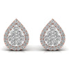 Round Cut Diamonds Leaf Shape Earrings
