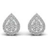 Round Cut Diamonds Leaf Shape Earrings