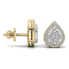 Round Cut Diamonds Leaf Shape Earrings