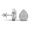 Round Cut Diamonds Leaf Shape Earrings