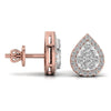 Round Cut Diamonds Leaf Shape Earrings