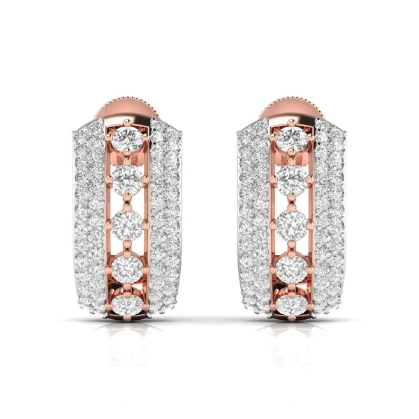 Round Cut Diamonds Sparkling Hoops Earrings