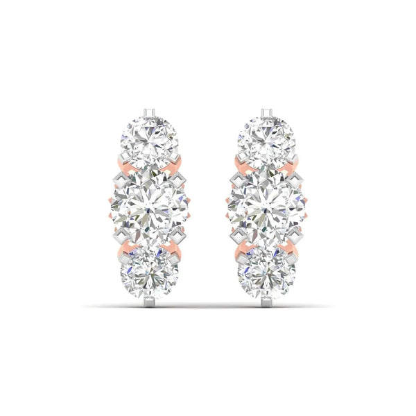 Round Cut Diamonds Triple Threat Drops Earrings