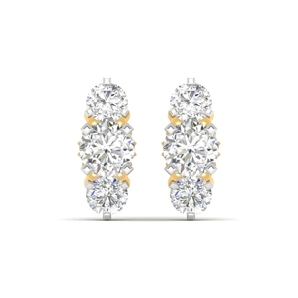 Round Cut Diamonds Triple Threat Drops Earrings