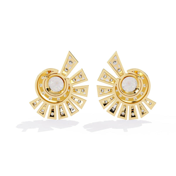 Round Diamond Cluster Earrings
