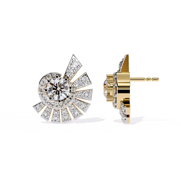 Round Diamond Cluster Earrings