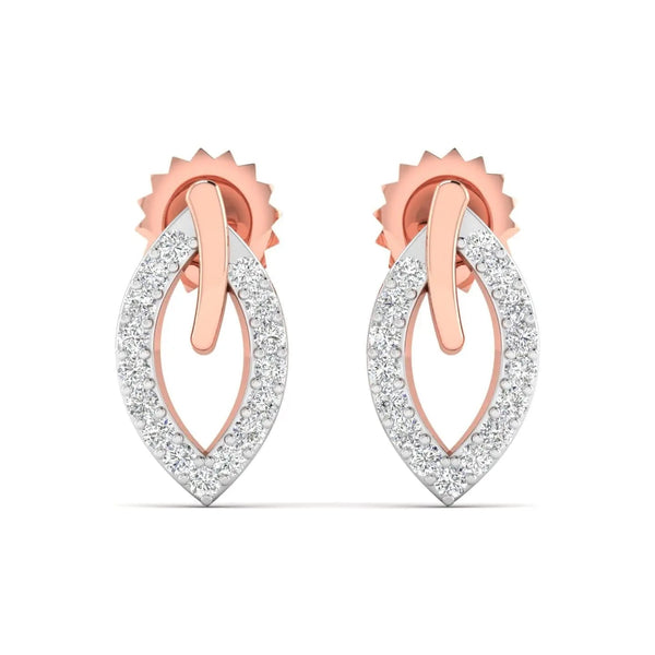 Round Diamond Gold Earrings