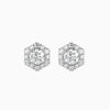 Round Diamonds Halo Studs Earring