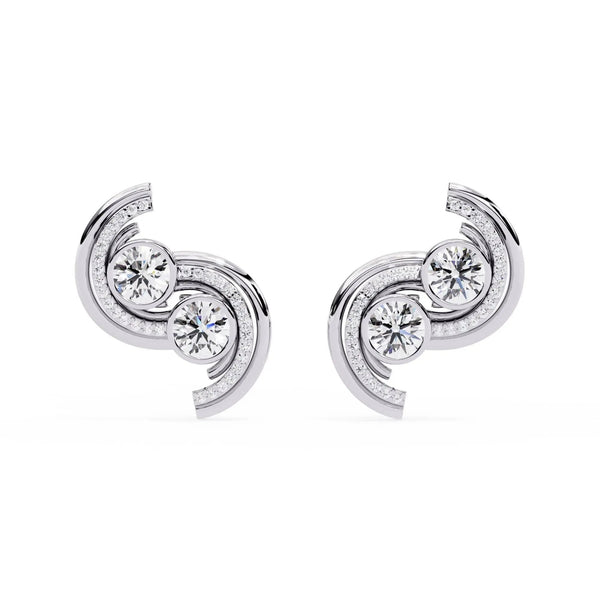 S-Shaped Diamond Earrings