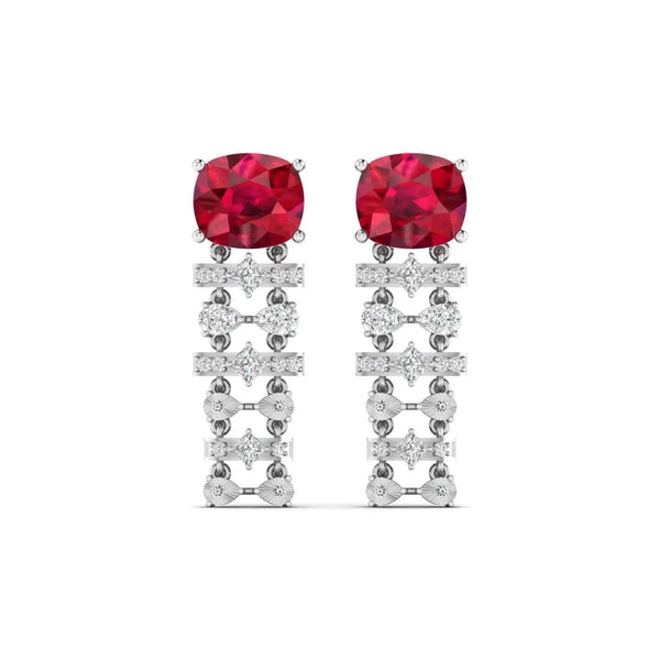 Scarlet Drop Diamond Earrings