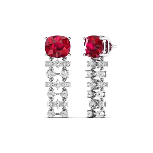 Scarlet Drop Diamond Earrings
