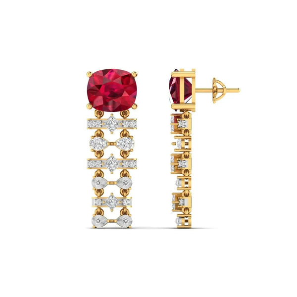 Scarlet Drop Diamond Earrings
