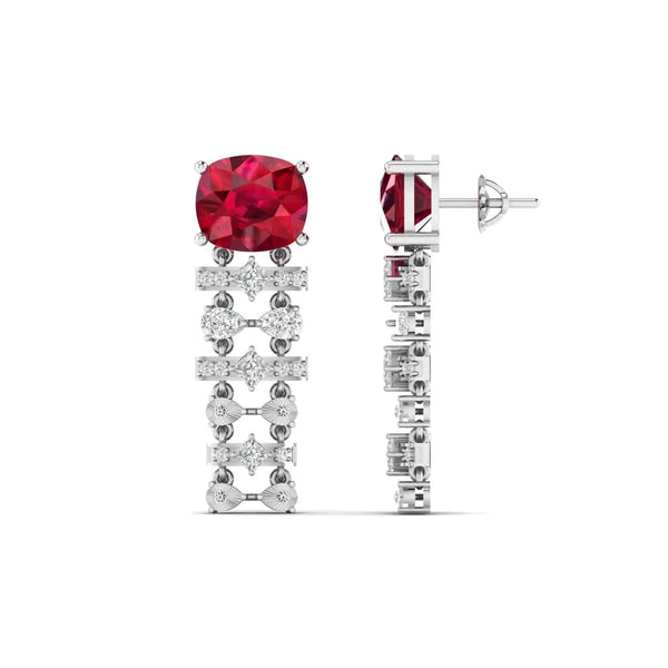 Scarlet Drop Diamond Earrings