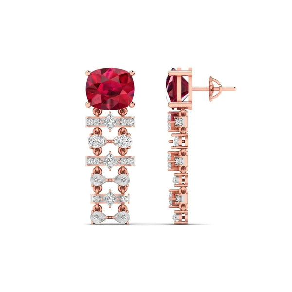 Scarlet Drop Diamond Earrings