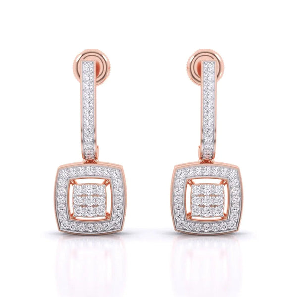 Sleek Drop Diamond Earrings