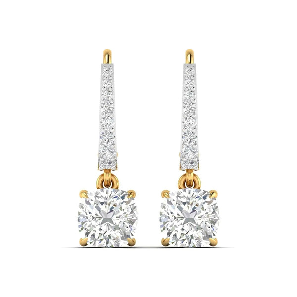 Solitaire Diamond Hoops Earrings