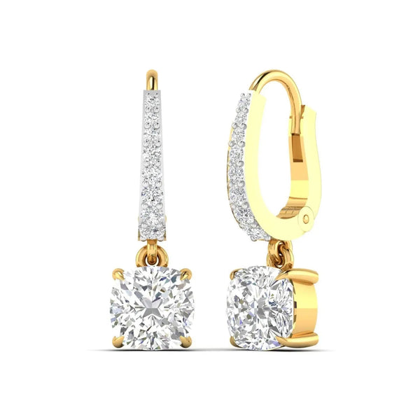 Solitaire Diamond Hoops Earrings