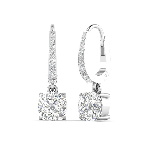 Solitaire Diamond Hoops Earrings