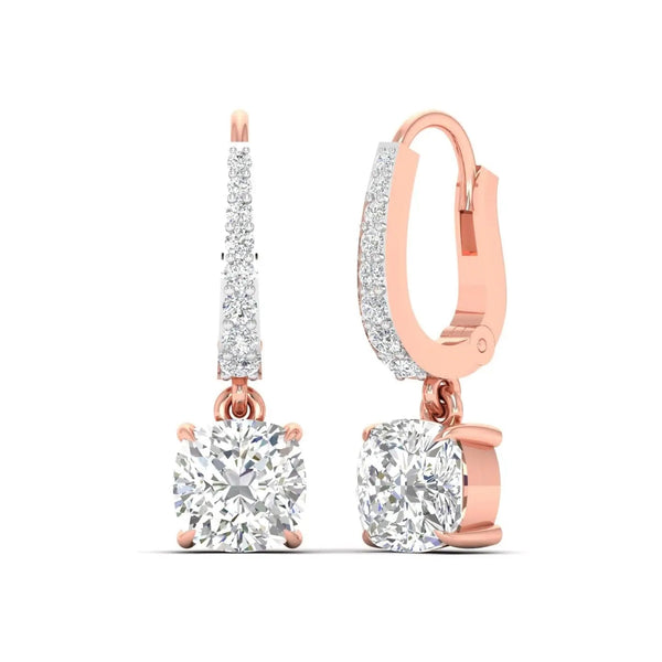 Solitaire Diamond Hoops Earrings