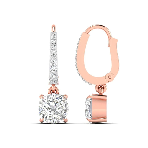 Solitaire Diamond Hoops Earrings