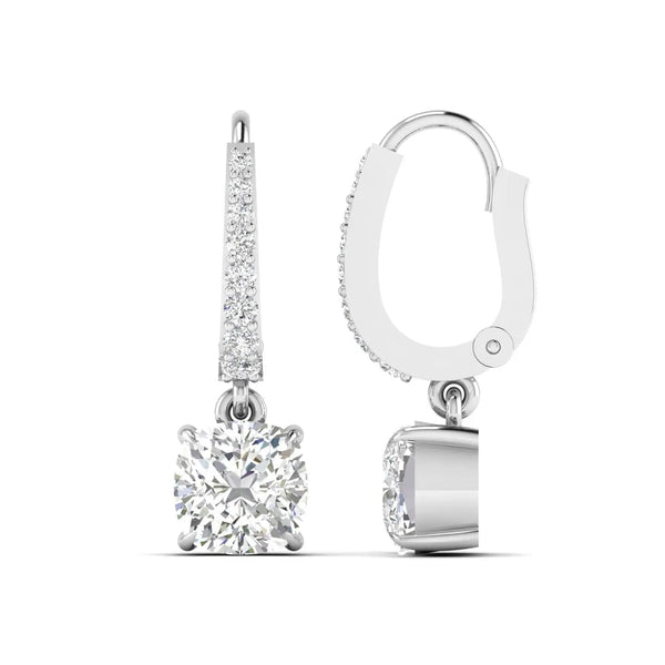 Solitaire Diamond Hoops Earrings