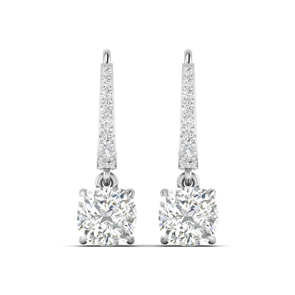 Solitaire Diamond Hoops Earrings