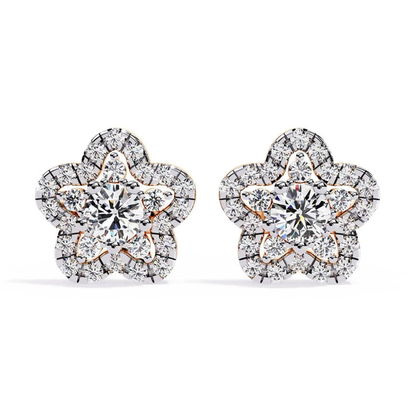 Sparkling Diamond Flower Earrings