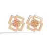 Square Earrings with Circle Center
