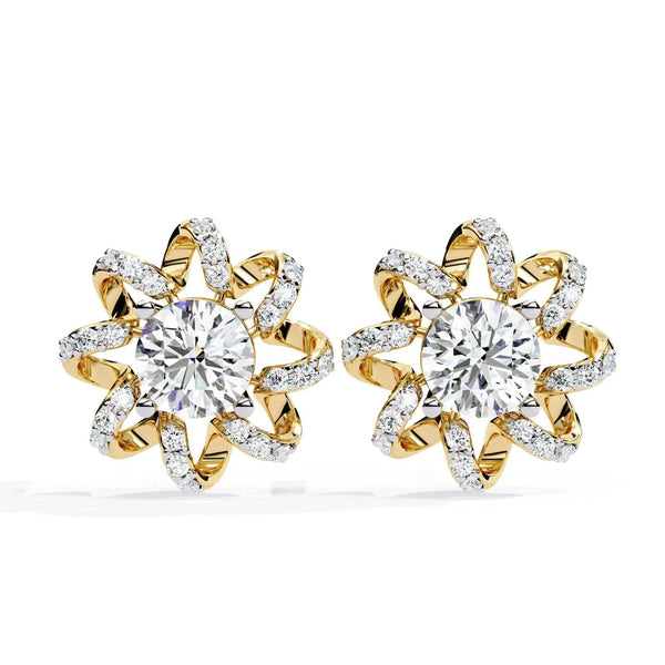 Sunflower Inspired Diamond Earrings