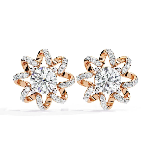 Sunflower Inspired Diamond Earrings