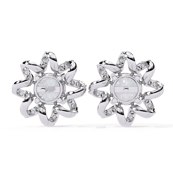 Sunflower Inspired Diamond Earrings