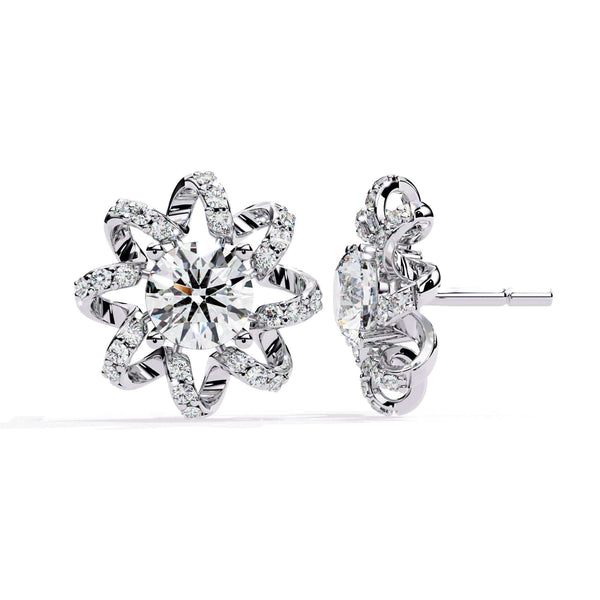Sunflower Inspired Diamond Earrings