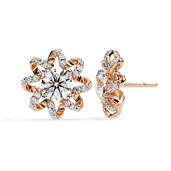 Sunflower Inspired Diamond Earrings