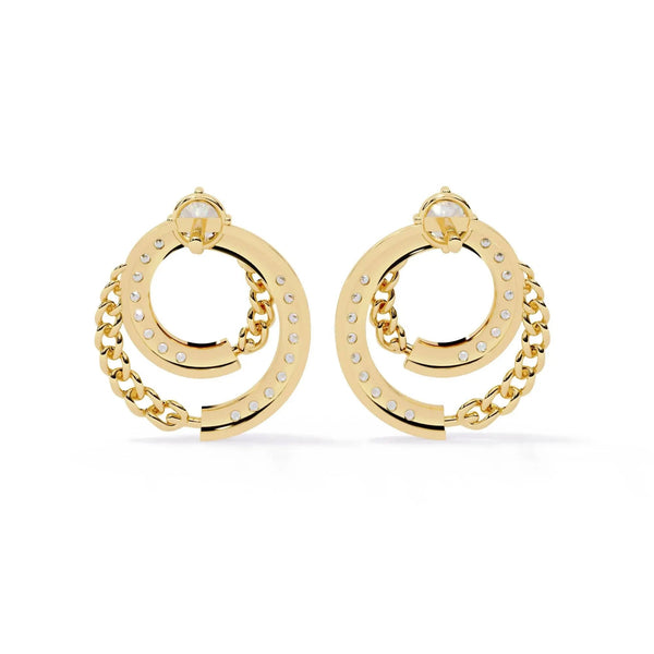 Swirling Circle Diamond Earrings