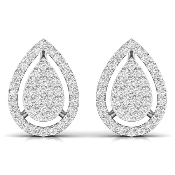 Teardrop Round Cut Diamond Earrings