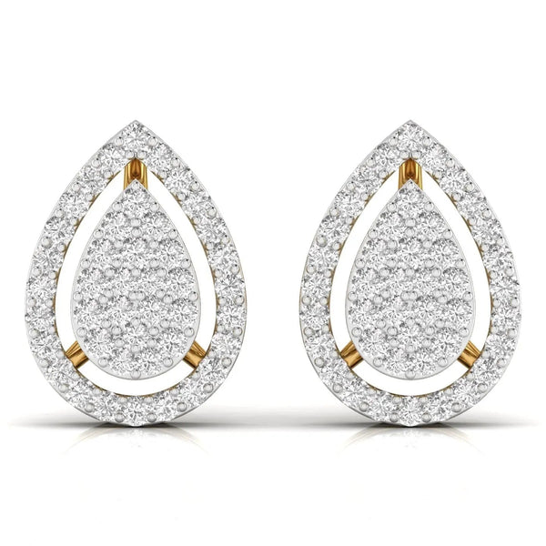 Teardrop Round Cut Diamond Earrings