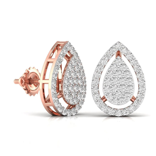 Teardrop Round Cut Diamond Earrings