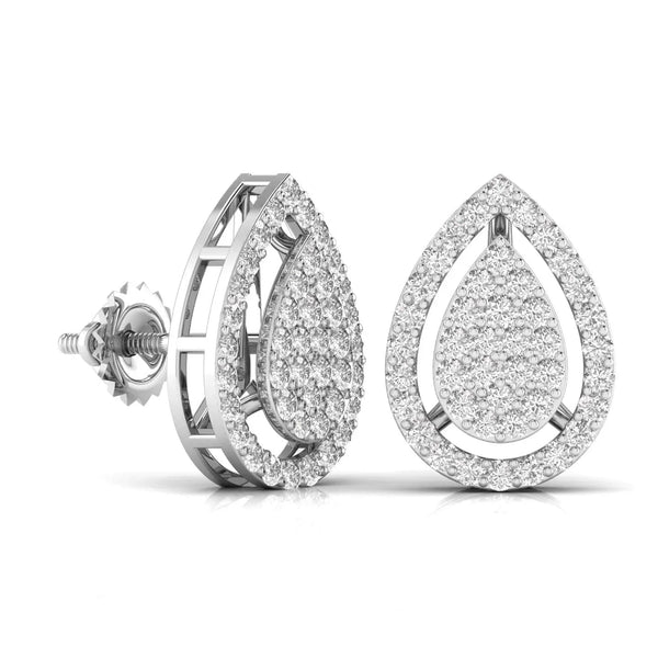 Teardrop Round Cut Diamond Earrings