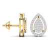 Teardrop Round Cut Diamond Earrings