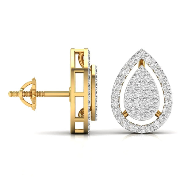 Teardrop Round Cut Diamond Earrings