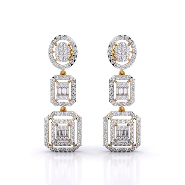 Three-Tier Diamond Earrings