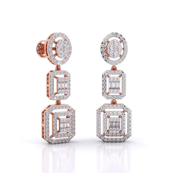 Three-Tier Diamond Earrings
