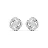 Two Tone Diamond Cluster Earrings